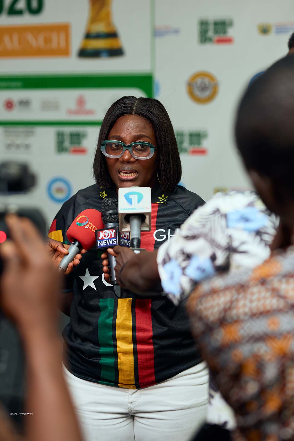 Litina MD giving media interview at the Expo launch